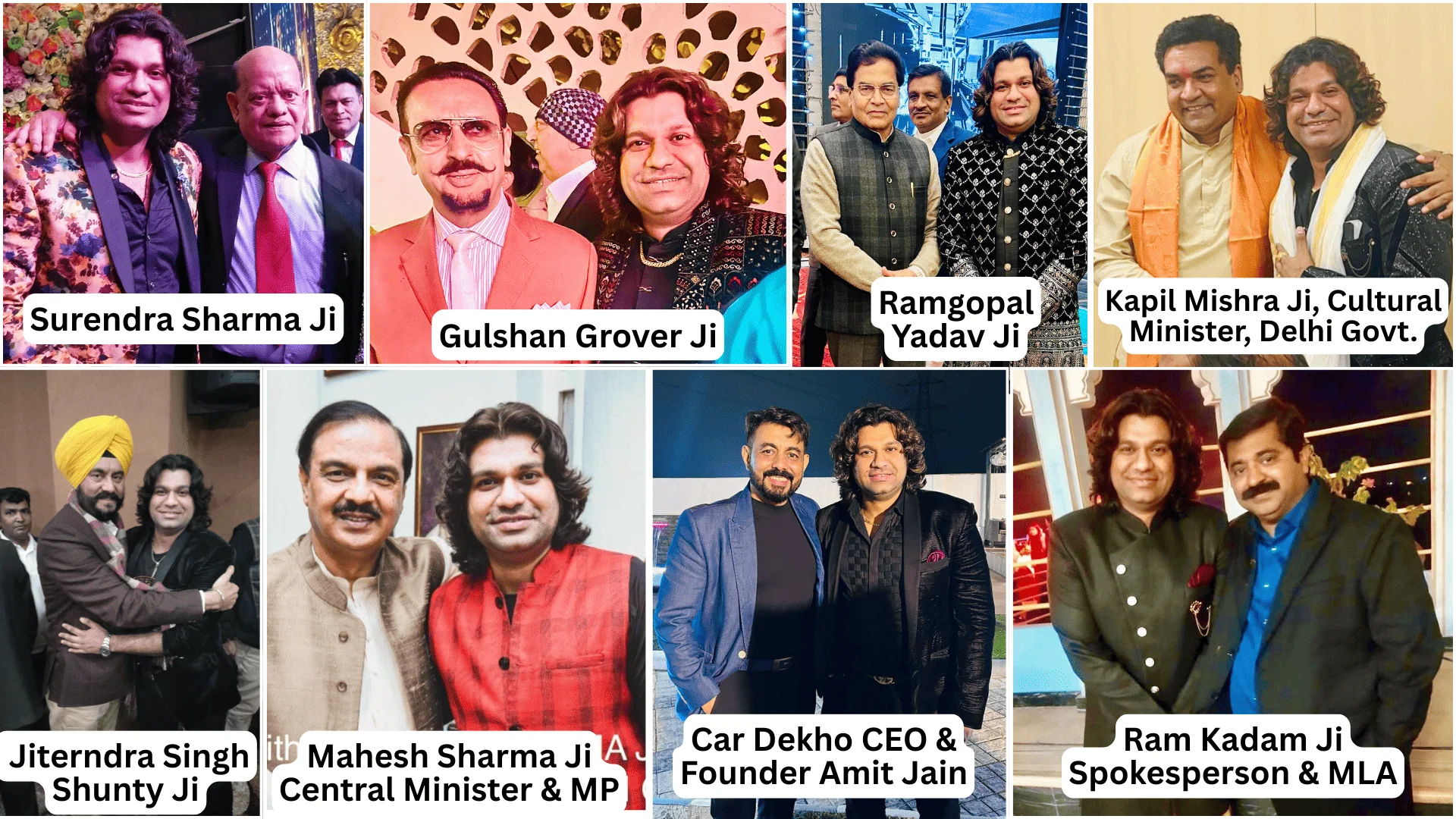 Sameer Khan Niazi being honored by Gulshan Grover, Central Ministers, and business leaders like CarDekho CEO Amit Jain.